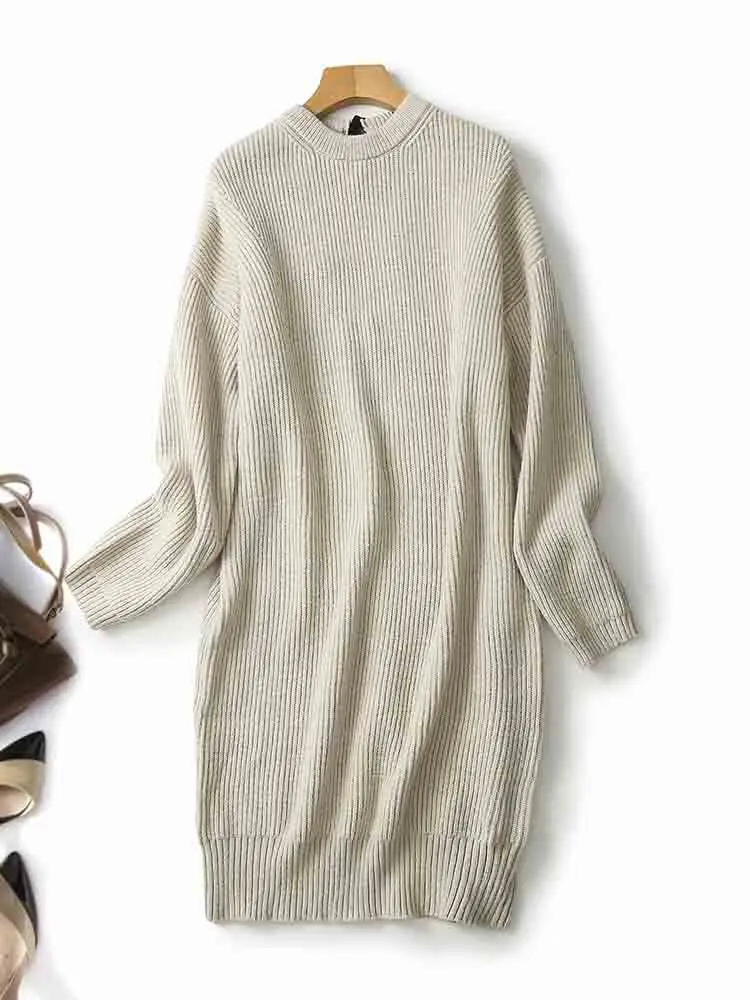 Women 2023 Autumn New Fashion Casual Knitted Dress Vintage Long Sleeve Chic Round Neck Bow Loose Long Dress Vestidos Mujer
Women 2023 Autumn New Fashion Casual Knitted Dress Vintage Long Sleeve Chic Round Neck Bow Loose Long Dress Vestidos Mujer