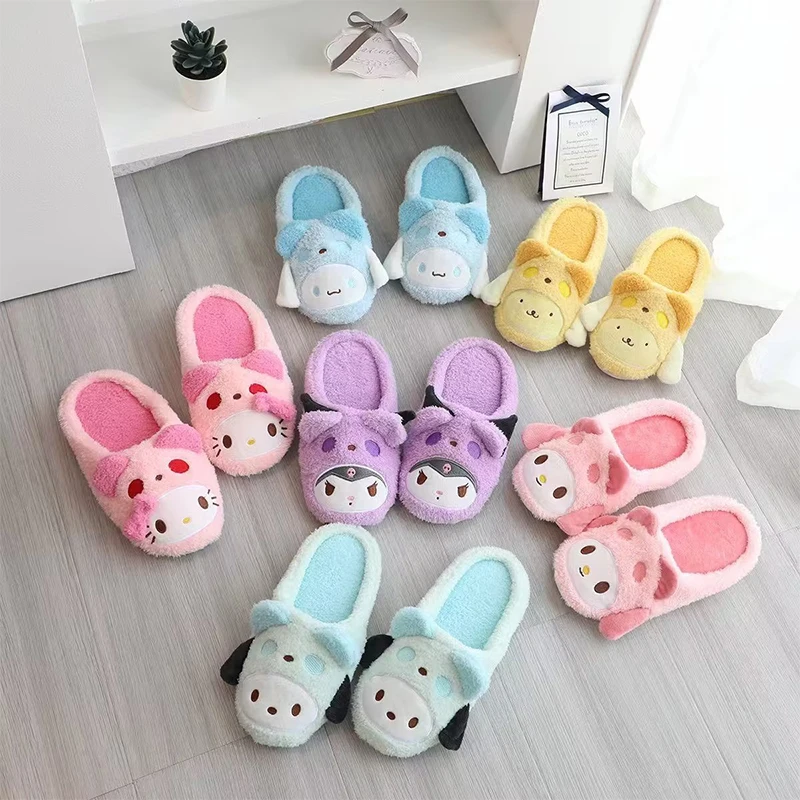New Sanrio Plush Slippers Kawaii Anime Pompompurin Home Shoes Female Kuromi Cinnamoroll Warm Cute Sandals Gift for Girlfriend
New Sanrio Plush Slippers Kawaii Anime Pompompurin Home Shoes Female Kuromi Cinnamoroll Warm Cute Sandals Gift for Girlfriend
