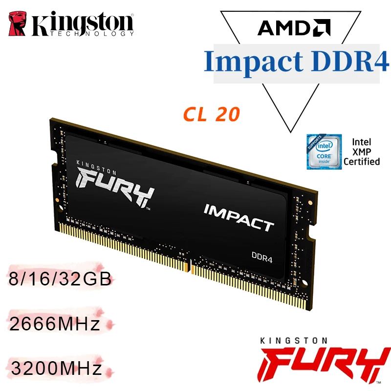 Kingston FURY Impact DDR4 Memory 8GB 16GB 32GB Kit 64GB Capacities Up to 2666MHz 3200MHz Ready for AMD Ryzen Intel XMP Notebook
Kingston FURY Impact DDR4 Memory 8GB 16GB 32GB Kit 64GB Capacities Up to 2666MHz 3200MHz Ready for AMD Ryzen Intel XMP Notebook