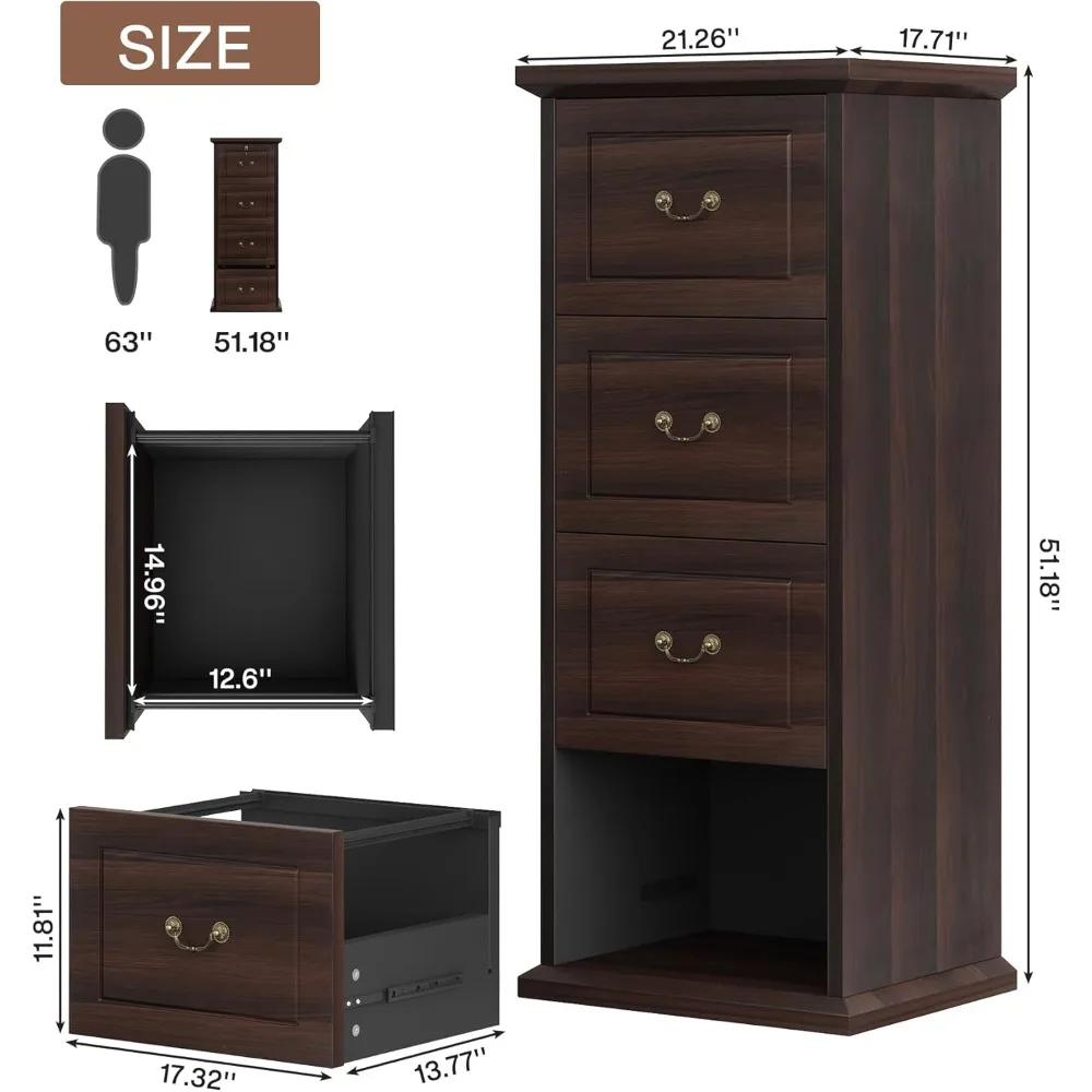 4-Drawer File Filing Cabinet Set of 2, Vertical File Cabinet Hofice Wood Filing Cabinet for A4 /Letter Size Narrow Tall File St 4-Drawer File Filing Cabinet Set of 2, Vertical File Cabinet Hofice Wood Filing Cabinet for A4 /Letter Size Narrow Tall File St