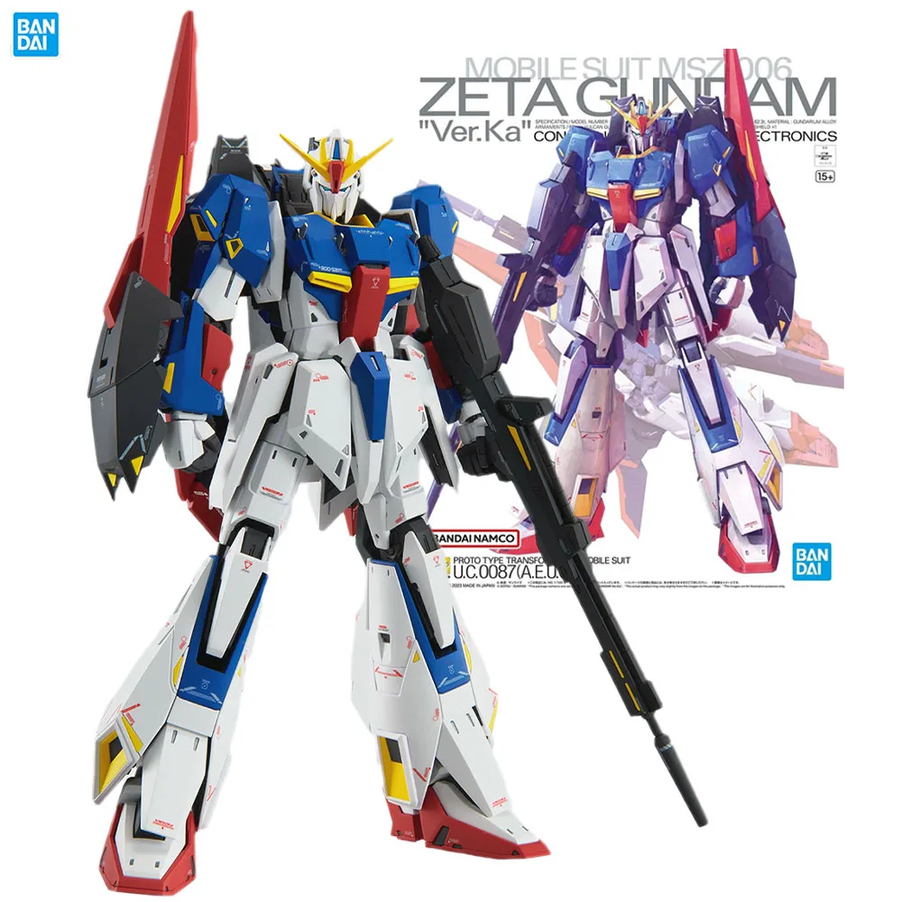 

In Stock Bandai Gunpla Anime Figure MG 1/100 MSZ-006 Zeta Gundam Ver.Ka Collection Gundam Model Kit Action Figure for Boys Toys