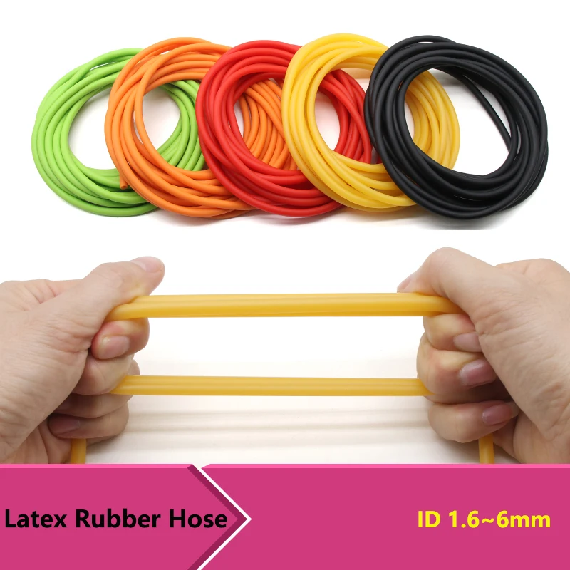 

1/5/10m Nature Latex Rubber Hoses Yellow Multi-colors IDxOD 1.6~6mm Surgical Medical Tube Slingshot Catapult Elastic Band