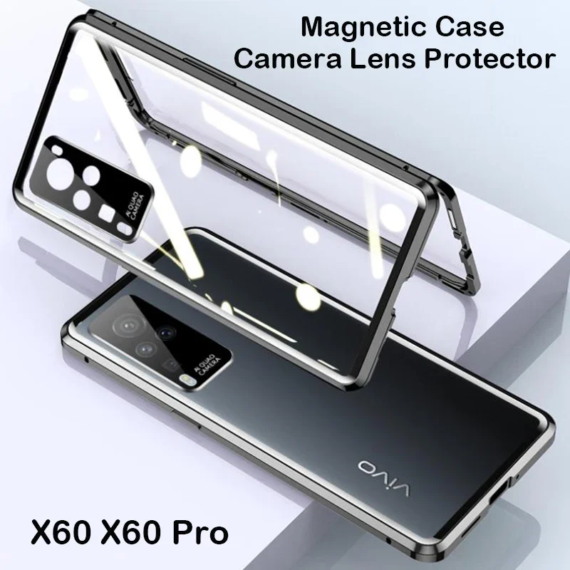 360 Magnetic Case For vivo X60 Pro Plus 5G X50 X80 X70 X90 Case Metal Bumper Tempered Glass Cover Camera Protector Film
360 Magnetic Case For vivo X60 Pro Plus 5G X50 X80 X70 X90 Case Metal Bumper Tempered Glass Cover Camera Protector Film