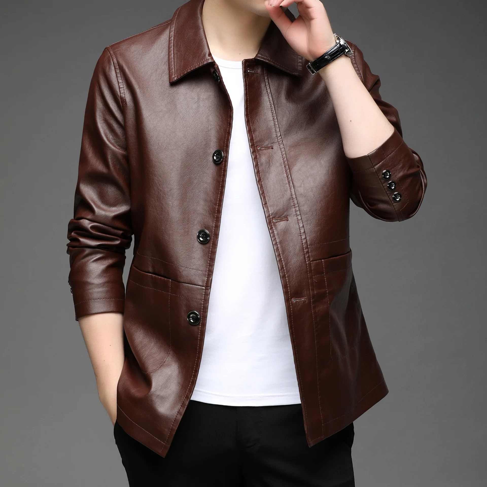 Men PU Leather Coat 2023 Autumn Spring korean Male Leather Jacket Fashion Casual Jackets for Men Clothes Outwear Veste Homme
Men PU Leather Coat 2023 Autumn Spring korean Male Leather Jacket Fashion Casual Jackets for Men Clothes Outwear Veste Homme