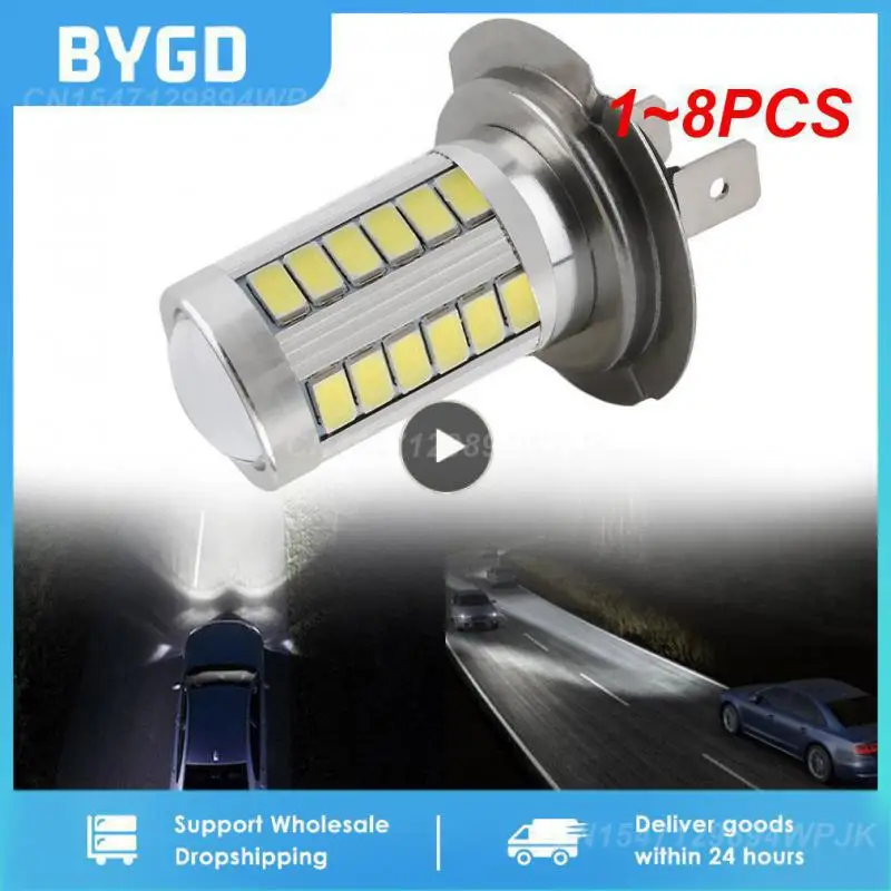 

1~8PCS Super Bright White H7 5630 33 SMD LED 6000K 8W DC 12V Car Fog Light Auto Driving Lamp High Power LED Bulb Car Accessories