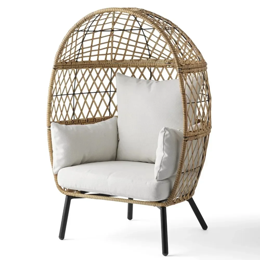 

Garden Lounge Chair, Better Homes & Gardens Ventura Outdoor Wicker Stationary Kid's Egg Chair, Natural Accent Leisure Chair