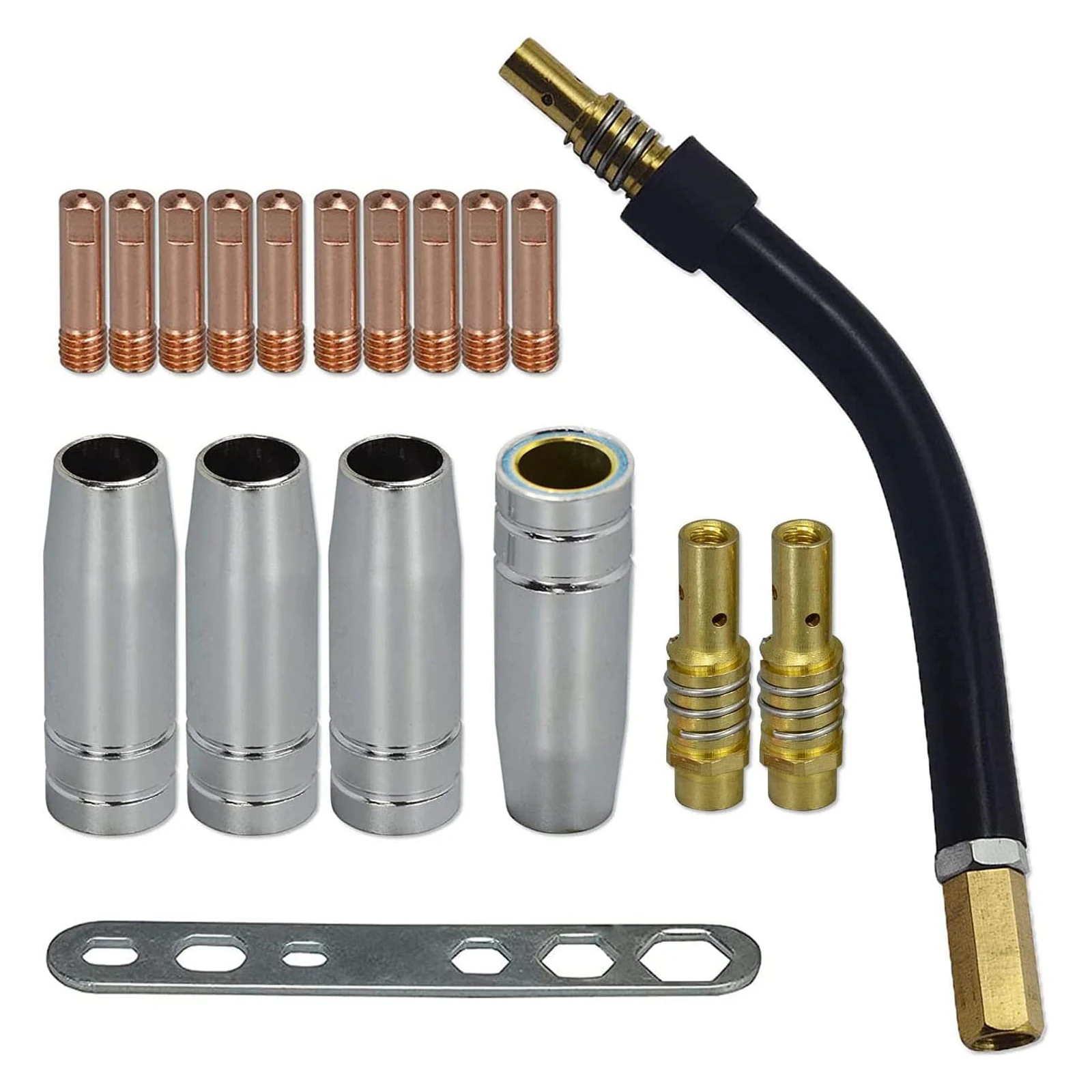 18PCS/set Welding Parts Kit MB15 15AK Contact Nozzle 0.035 Inches 0.9 Mm Contact Tip Diameter Fit Binzel 15AK Welding Tools
18PCS/set Welding Parts Kit MB15 15AK Contact Nozzle 0.035 Inches 0.9 Mm Contact Tip Diameter Fit Binzel 15AK Welding Tools