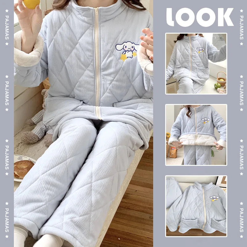 Sanrio Kawaii Hello Kitty Pajamas Cinnamoroll Cartoon Winter Styles Triple Layer Cotton Cold Prevention Keep Warm Two Piece Set
Sanrio Kawaii Hello Kitty Pajamas Cinnamoroll Cartoon Winter Styles Triple Layer Cotton Cold Prevention Keep Warm Two Piece Set