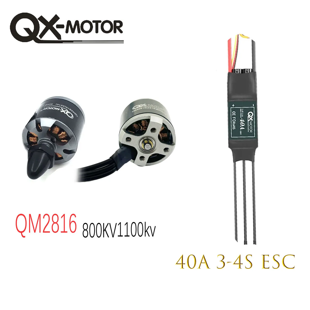 

QX -Motor Brushless Motor QM2816 (2216) -800KV 1100KV CW/CCW with 40A 4S ESC for Components of Multi Rotor Quadcopter