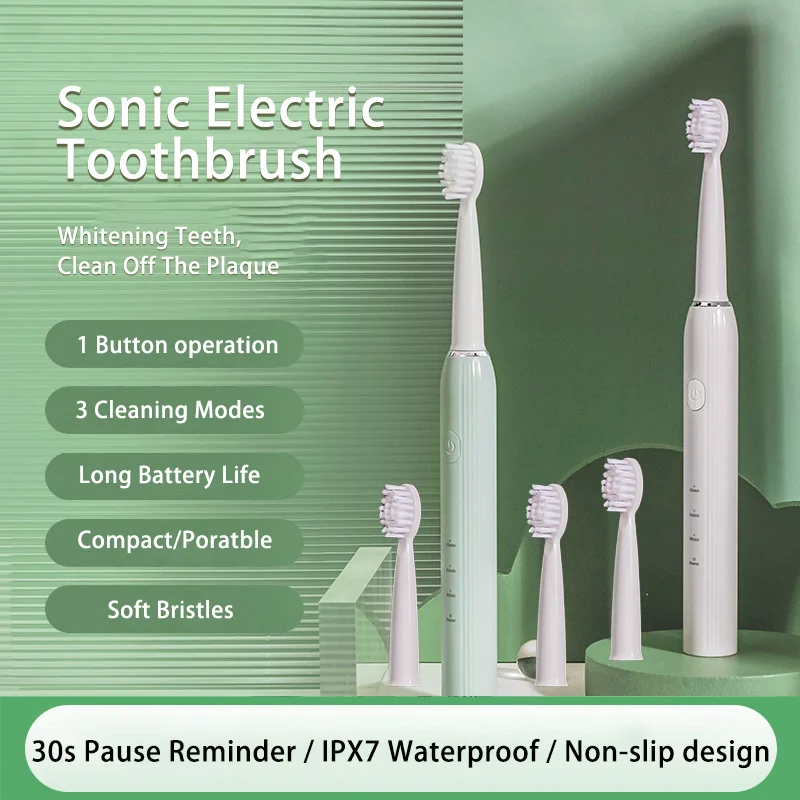 Travel Toothbrush Sonic Electric Brushes 3 Cleaning Modes USB Charging 100d Battery Life Soft Bristle Whitening Teeth
Travel Toothbrush Sonic Electric Brushes 3 Cleaning Modes USB Charging 100d Battery Life Soft Bristle Whitening Teeth