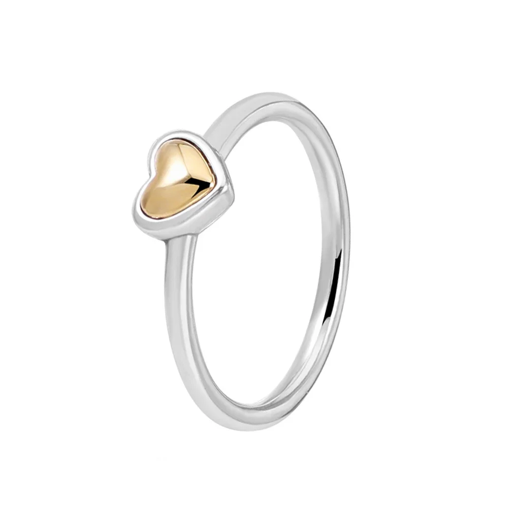 925 Sterling Silver Pandora Domed Golden Heart Ring for Women Wedding Engagement Jewelry Gift
925 Sterling Silver Pandora Domed Golden Heart Ring for Women Wedding Engagement Jewelry Gift