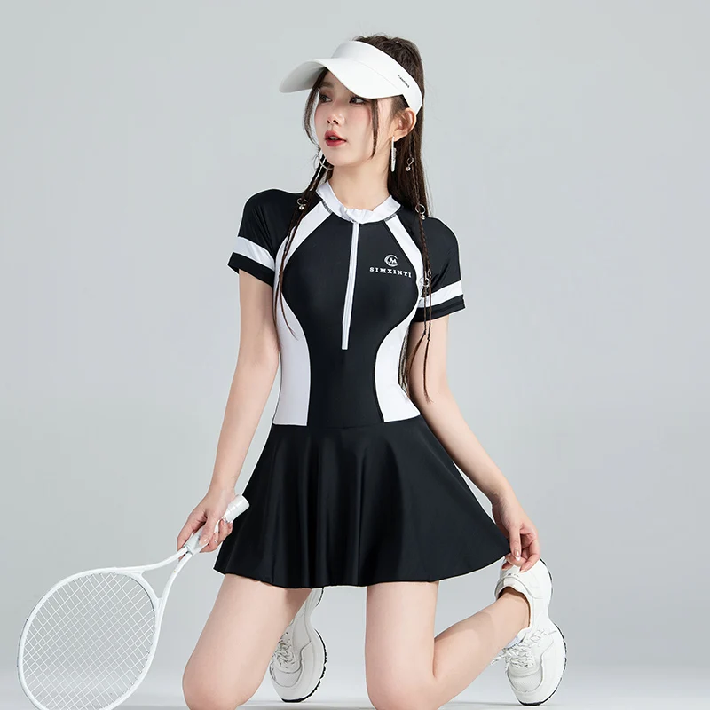Rush Guard One Piece 2023 Short Sleeve Swimsuit Women Swimwear Surfing Sport Female Swimming Suits With Skirt Hot Spring Bathing
Rush Guard One Piece 2023 Short Sleeve Swimsuit Women Swimwear Surfing Sport Female Swimming Suits With Skirt Hot Spring Bathing