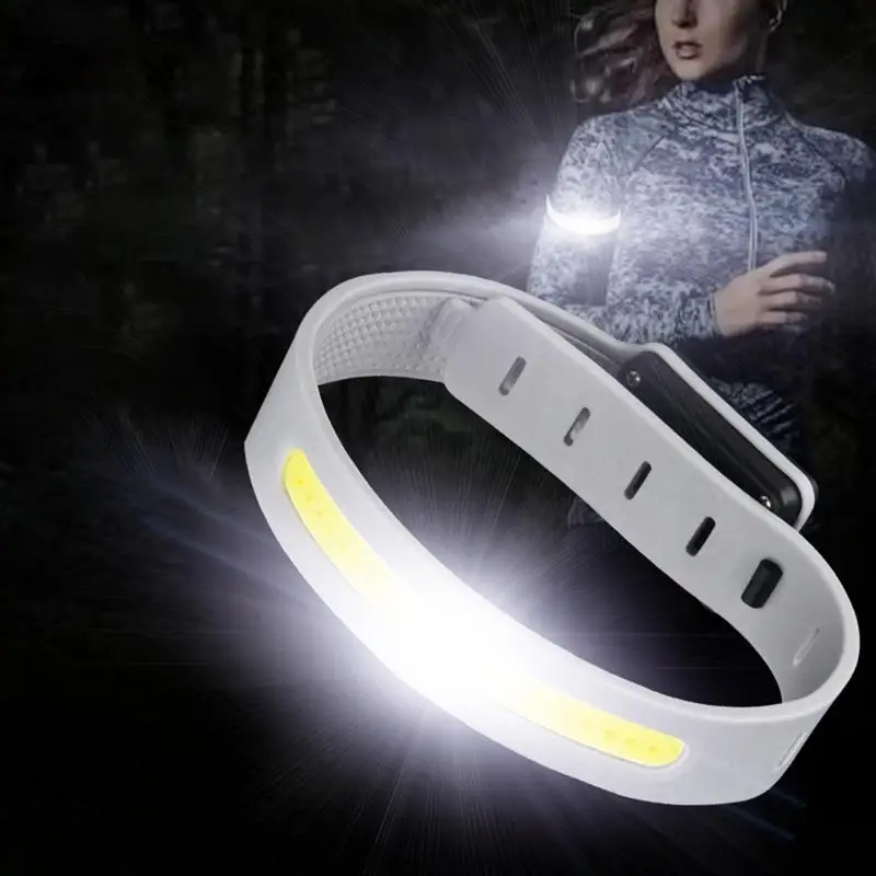 

LED Mini Portable COB Headlight 3 Lighting Modes Outdoor Night Running Lamp Built-in Battery USB Charging Wrist Safety Lanter