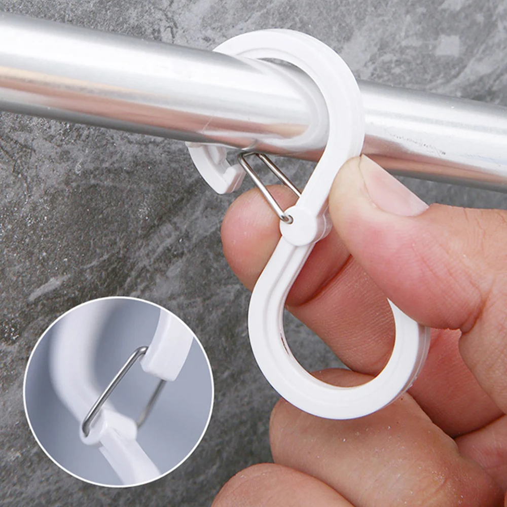 

8pcs/set S Hooks with Safety Buckle for Hanging Clothes,Plants,Pots Heavy Duty S Hangers for Bathroom Kitchen Utensil Closet Rod