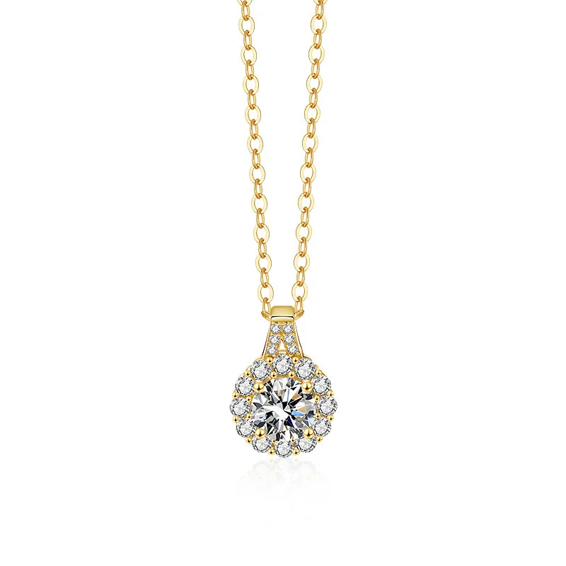 Round 0.8 Carat Moissanite Pendant Gold Color Necklace For Women 925 Sterling Silver Fine Jewelry
Round 0.8 Carat Moissanite Pendant Gold Color Necklace For Women 925 Sterling Silver Fine Jewelry