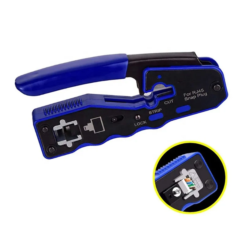 Easy Pass Thru RJ45 Crimper RJ45 Network Crimping Tools Cable Tools with Wire Cutter Stripper for 8Pin RJ45 Connector Cat6 Cat5e
Easy Pass Thru RJ45 Crimper RJ45 Network Crimping Tools Cable Tools with Wire Cutter Stripper for 8Pin RJ45 Connector Cat6 Cat5e
