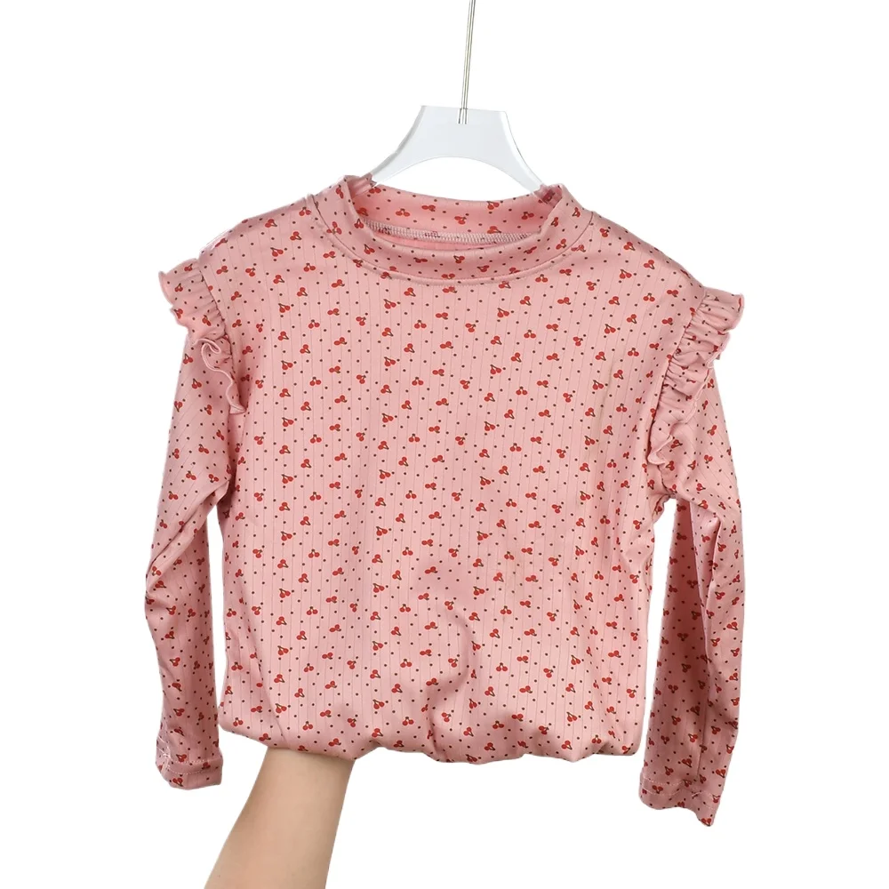 ربيع الخريف الفتيات كشكش طوق الأزهار قميص مطبوع الأطفال الصلبة مضلع قاع قميص طفل رضيع عادية القطن تيز الملابس ربيع الخريف الفتيات كشكش طوق الأزهار قميص مطبوع الأطفال الصلبة مضلع قاع قميص طفل رضيع عادية القطن تيز الملابس