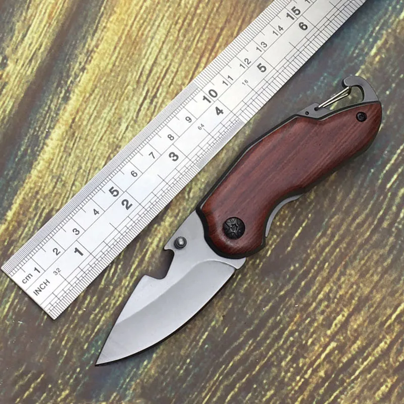 New 5CR15MOV Blade + Rosewood Handle Knives Portable Tactical Folding Knife Camping Survival Pocket Knives Outdoor Bottle Opener
New 5CR15MOV Blade + Rosewood Handle Knives Portable Tactical Folding Knife Camping Survival Pocket Knives Outdoor Bottle Opener