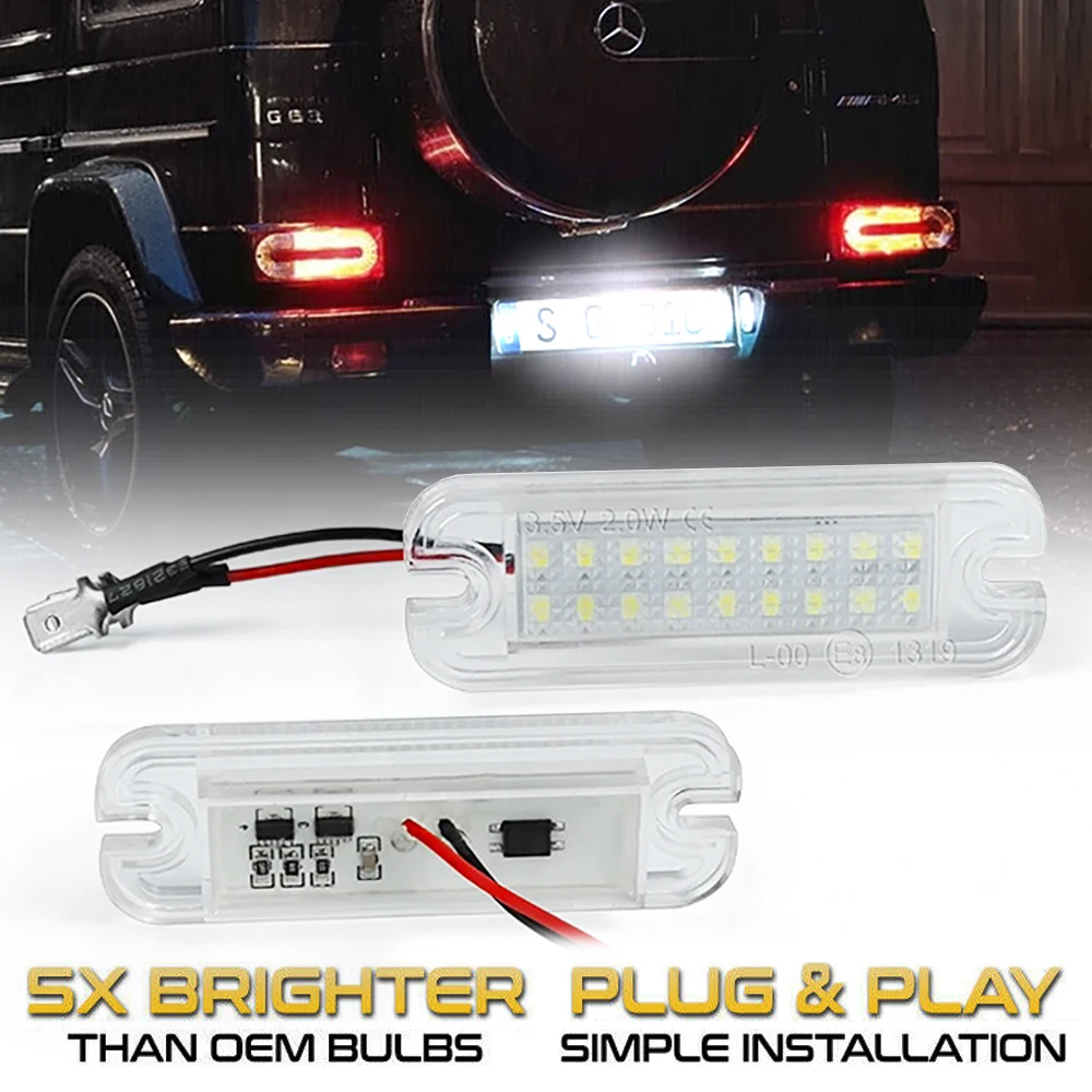 2Pcs LED License Plate Lights for Mercedes Benz W463 G500 G55 AMG G550 Canbus Error Free Car Rear Tag Lights Auto Parking Lamps
2Pcs LED License Plate Lights for Mercedes Benz W463 G500 G55 AMG G550 Canbus Error Free Car Rear Tag Lights Auto Parking Lamps