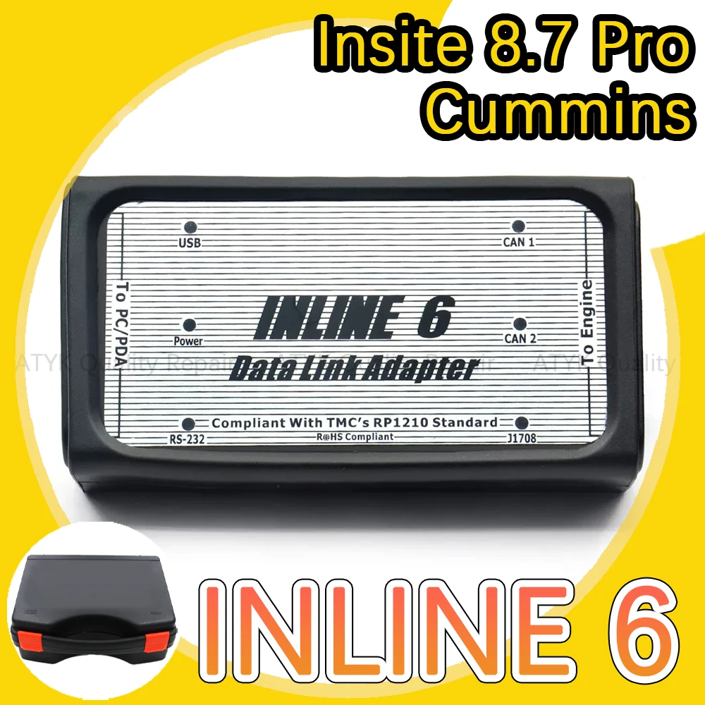 For Cummins INLINE 6 Data Link Adapter Heavy Duty Truck Diagnostic Tool Cummins Insite 8.7 Pro INLINE6 obd2 scanner tuning auto
For Cummins INLINE 6 Data Link Adapter Heavy Duty Truck Diagnostic Tool Cummins Insite 8.7 Pro INLINE6 obd2 scanner tuning auto