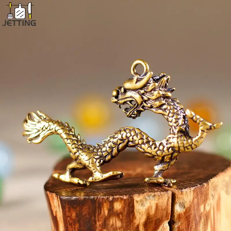 

Статуя китайского чудовища дракона, бронзовая статуэтка, украшения, Античная Медная статуэтка, миниатюрное украшение для дома, коллекция поделок