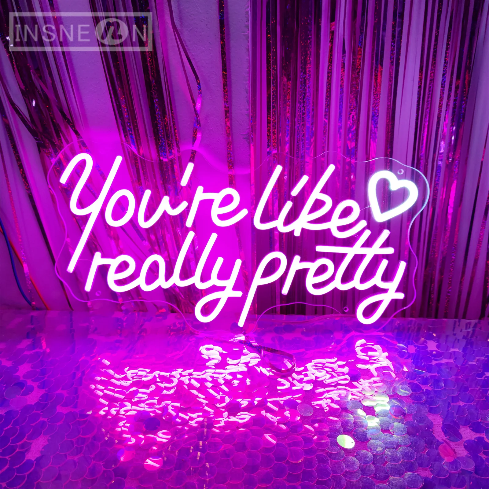 

You're Like Really Pretty LED Neon Sign Light for Wall Bedroom Bar Decor Bachelorette Party Pink Room Decoration Neon Sign Lamps