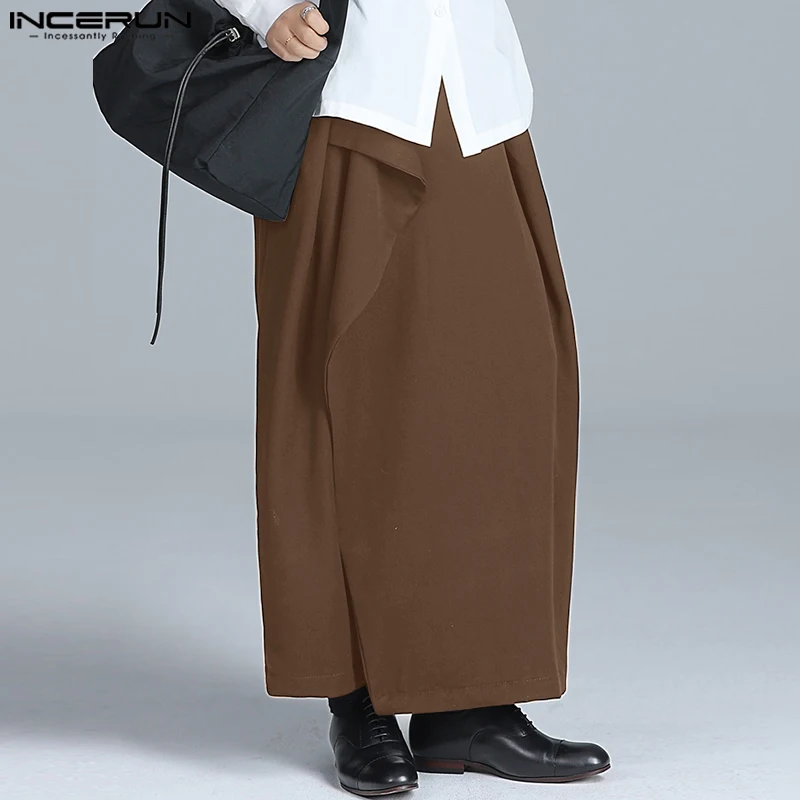 Fashion Casual Style Men's Trousers INCERUN Solid Loose Irregular Pantalons Handsome Male Fake Two Pieces Wide Leg Pants S-5XL
Fashion Casual Style Men's Trousers INCERUN Solid Loose Irregular Pantalons Handsome Male Fake Two Pieces Wide Leg Pants S-5XL