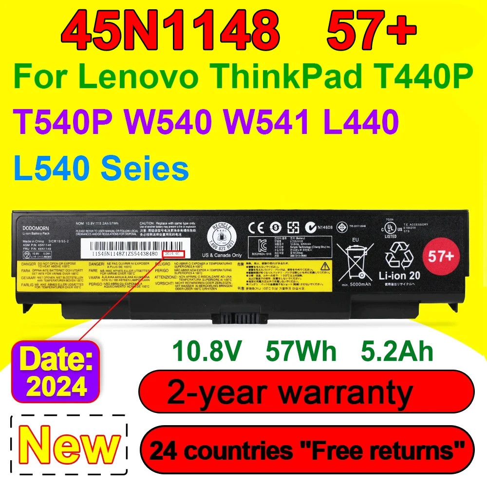 New 45N1148 57+ Laptop Battery For Lenovo ThinkPad L440 L540 T440P T540P W540 W541 Seies 0C52863 45N1760 45N1159 45N1149 57Wh
New 45N1148 57+ Laptop Battery For Lenovo ThinkPad L440 L540 T440P T540P W540 W541 Seies 0C52863 45N1760 45N1159 45N1149 57Wh