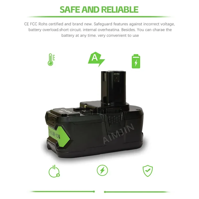 18V 6000mAh Lithium-ion Rechargeable Battery Suitable For LiYouBi Electric Tools 18V P108 P109 P106 P105 P Battery Replacement
18V 6000mAh Lithium-ion Rechargeable Battery Suitable For LiYouBi Electric Tools 18V P108 P109 P106 P105 P Battery Replacement