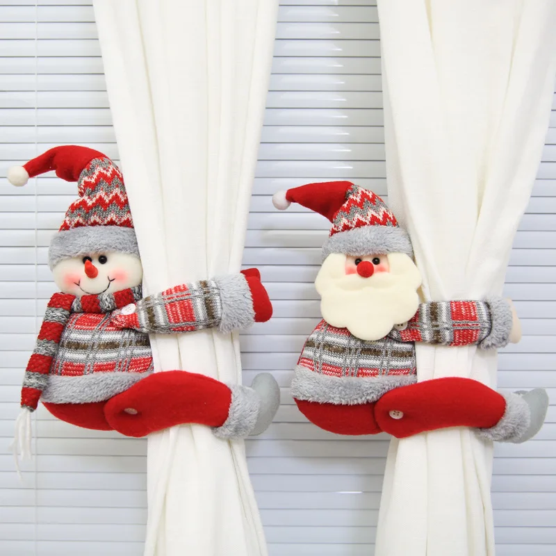 

Christmas creative curtain buckle cartoon doll decoration hotel restaurant decoration Santa Claus clasp curtain pendant