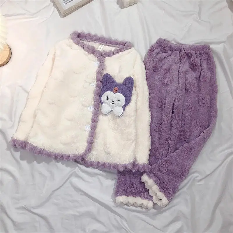 New Kawaii Cartoon Sanrios Plush Child Pajamas My Melody Kuromi Cinnamoroll Cute Anime Indoor Home Wear Coral Velvet Thickened
New Kawaii Cartoon Sanrios Plush Child Pajamas My Melody Kuromi Cinnamoroll Cute Anime Indoor Home Wear Coral Velvet Thickened