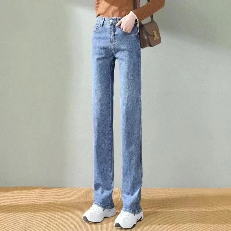 Women High Wasit Jeans New Style In Spring And Summer Casual Blue Trousers Korean Wave Fashion Slim Streetwear Straight Denim Pa
Women High Wasit Jeans New Style In Spring And Summer Casual Blue Trousers Korean Wave Fashion Slim Streetwear Straight Denim Pa