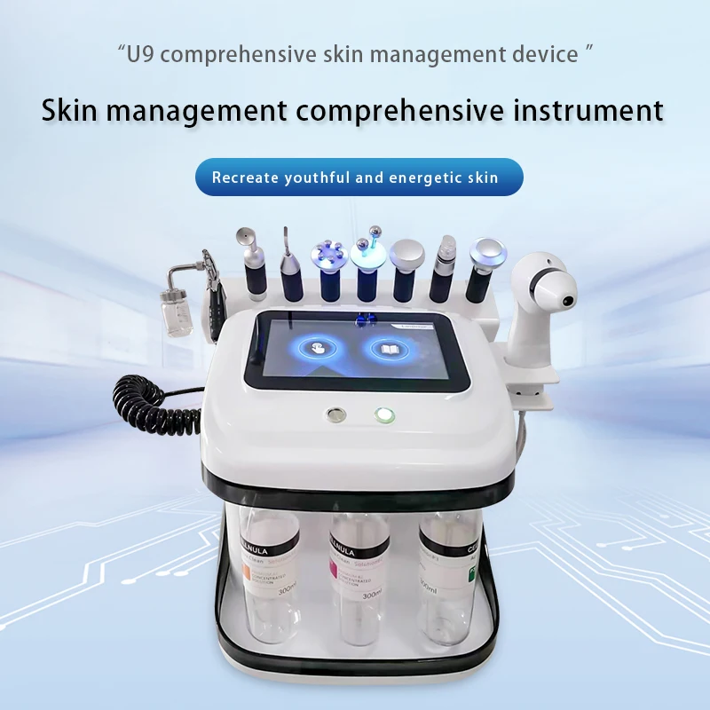 

Upgrade Hydro Facial Skin Exfoliating Bubble Clean H2O2 Face Hydrating Aqua Peel 9 in 1 Anti-wrinkle Skin Detection Apparatus