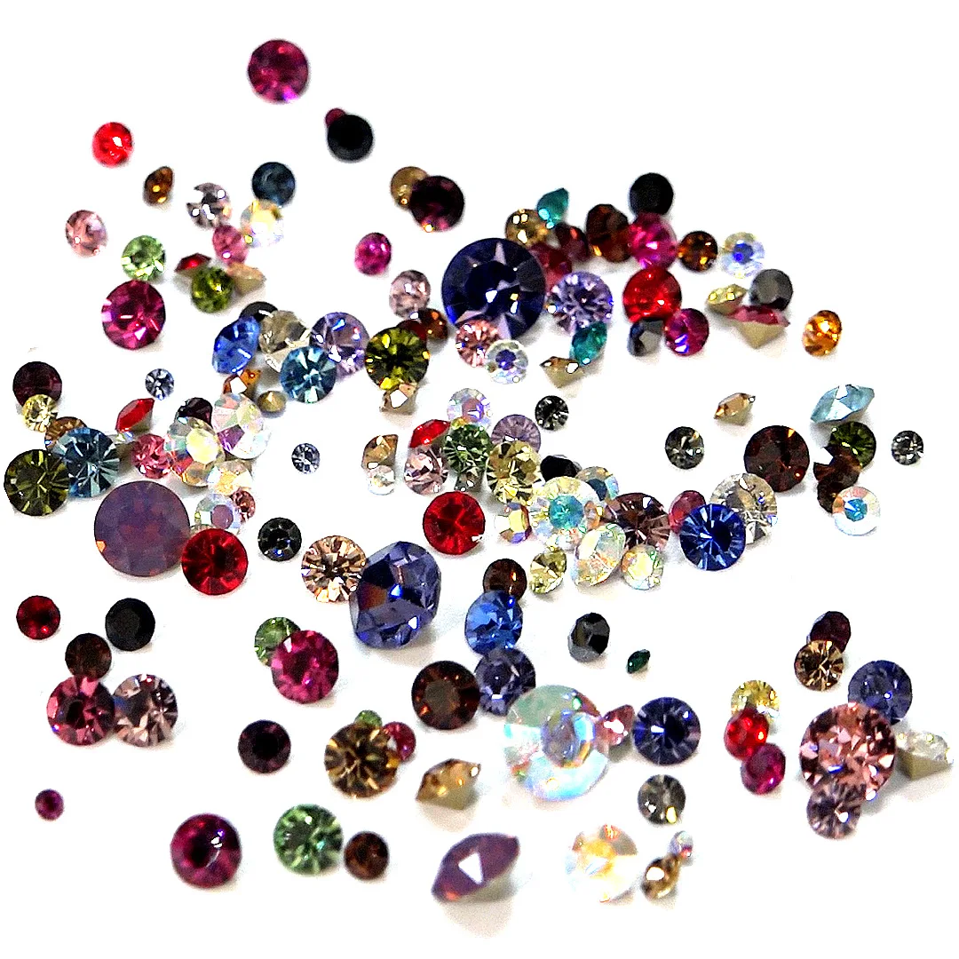 

1 Pack 120-200pcs Mix Size/Color Top Quality Sharp Bottom Diamonds Crystal Nail Art Rhinestones Jewel Decoration Manicure Charms