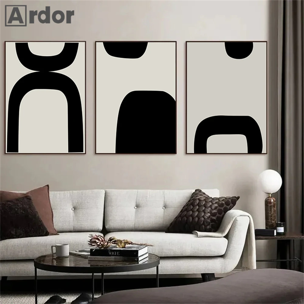 

Современный черно-белый постер, Абстрактная Картина на холсте, минималистичные художественные принты, эстетические плакаты, настенные картины в скандинавском стиле, декор для спальни