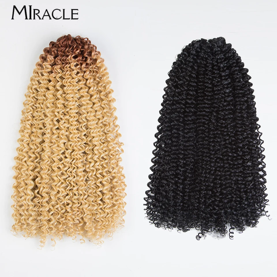 

MIRACLE Afro Curls Hair Extensions 26Inch Crochet Hair Braiding Twist Fake Hair For Women Crochet Braid Hair Ombre Blonde Red