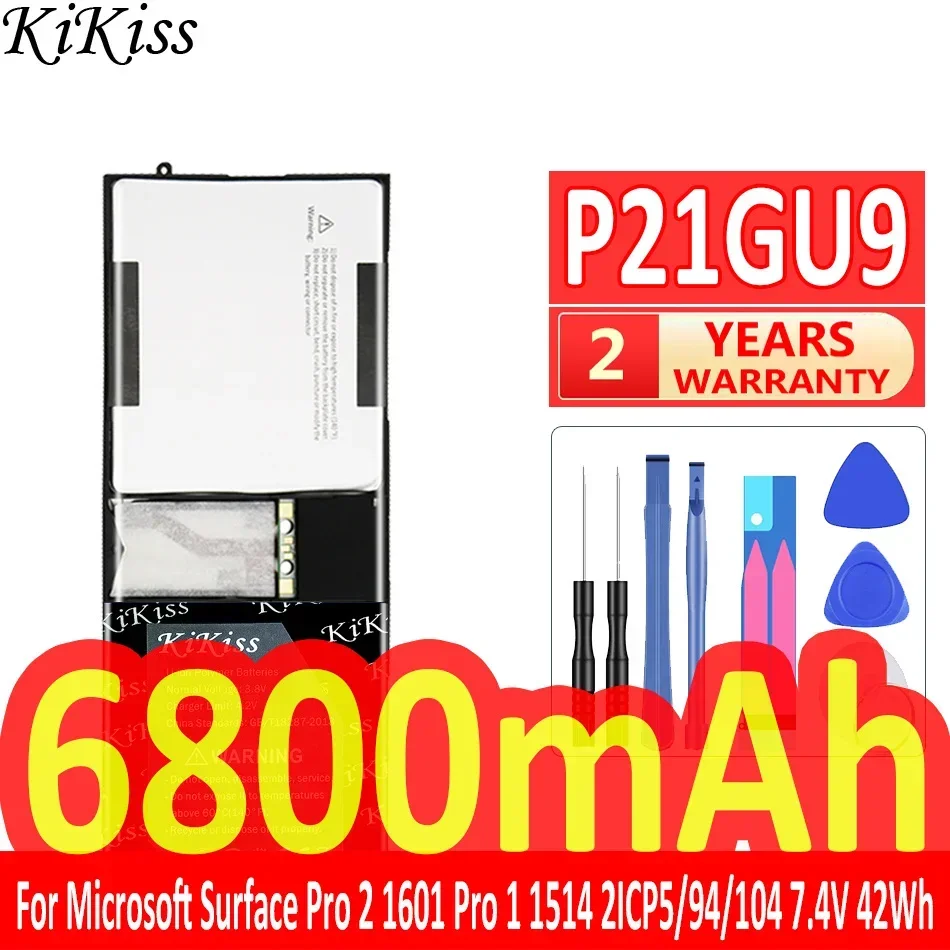 

6800mAh KiKiss Powerful Battery P21GU9.For Microsoft Surface Pro 2 Pro2 1601 Pro 1 Pro1 1514 2ICP5/94/104 7.4V