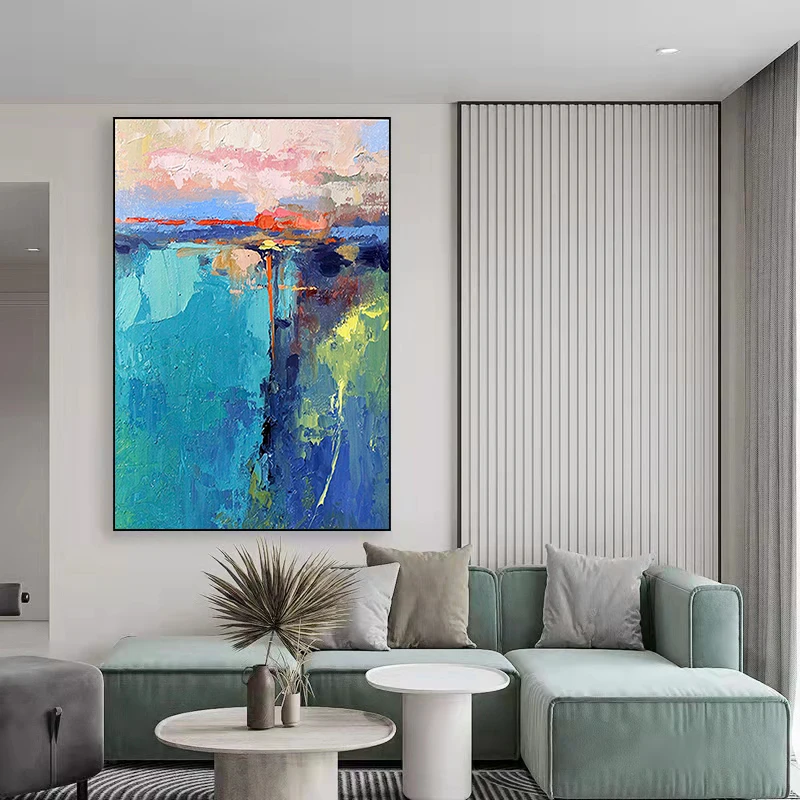 100% Hand Painted Abstract Colorful Thick Knife Blue Grey Orange Landscape Watercolor Oil Painting Living Room Decoration Gift
100% Hand Painted Abstract Colorful Thick Knife Blue Grey Orange Landscape Watercolor Oil Painting Living Room Decoration Gift