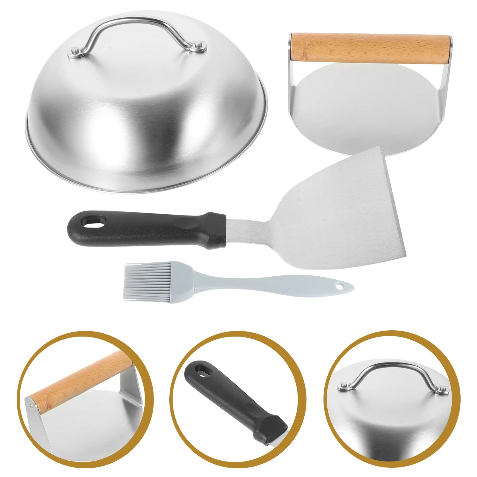 Burgers Hamburger Meat Press Set Metal Household Presser for Griddle Marker Kitchen Tool Cooking
Burgers Hamburger Meat Press Set Metal Household Presser for Griddle Marker Kitchen Tool Cooking