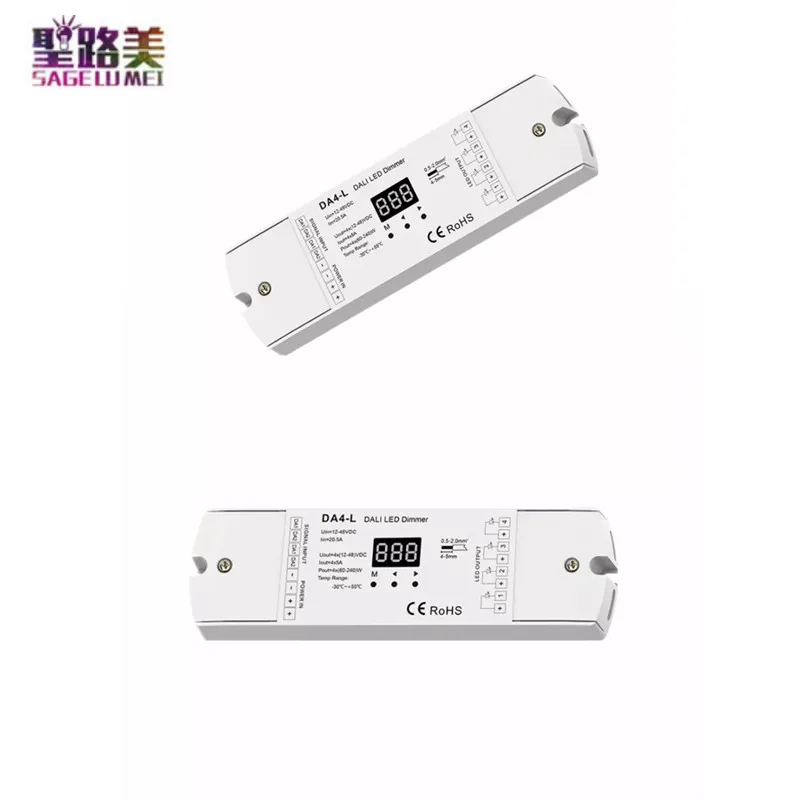 DA4-L DALI Led Dimmer 4CH*5A PWM Dimming Constant Voltage 1-4 Channel Dali address DC12V-48V 36V For Single Color LED Strip Lamp
DA4-L DALI Led Dimmer 4CH*5A PWM Dimming Constant Voltage 1-4 Channel Dali address DC12V-48V 36V For Single Color LED Strip Lamp