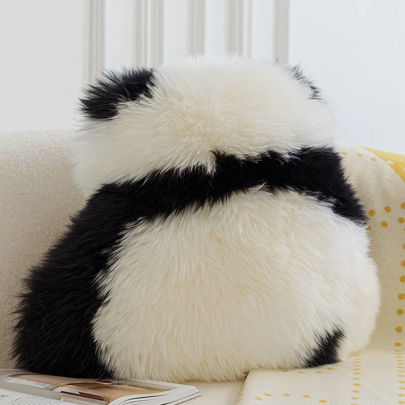 

INS Cute Soft Panda Back Shadow Silhouette Plush Toy Throw Pillow Stuffed Animal Panda Chair Cushion Unique Sofa Decor Mat