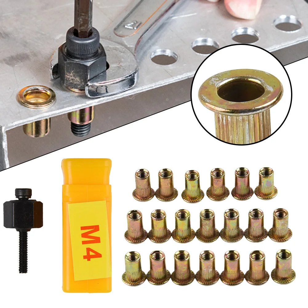 

21PCS/set Hand Rivet Nut Head Iron Galvanized Nuts Nuts Riveter Tool For Rivet Nut Gun Hand Rivet Tool Part M3 M4 M5 M6 M8 M10