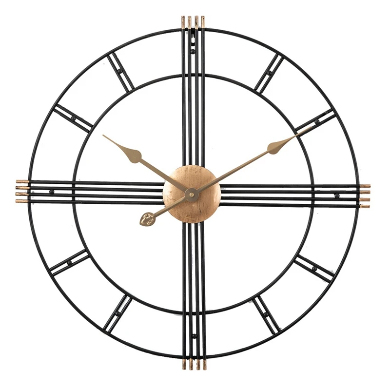 

New Wrought Iron Clock Wall Decoration Restaurant Background Decor Wall Clocks Pendant Creative Simple Home Office Ornaments