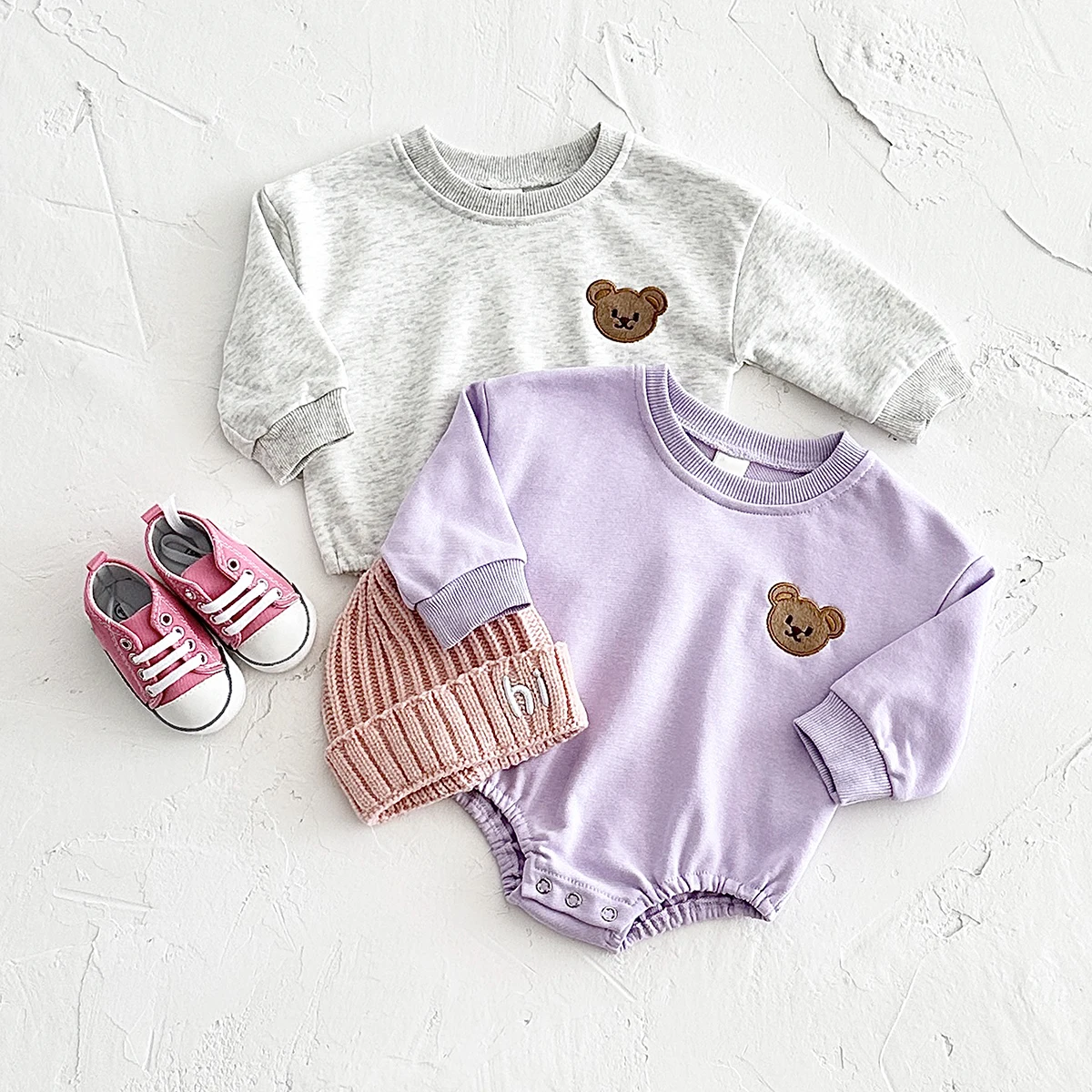 Baby Clothes Romper Long Sleeve Bear Sweatshirt Sweet Lavender Terry Cotton 0-2Y Newborn Boy Girl Bodysuits Infant Fall Winter 28 Sbb18f6a24ac14b52a4719c8f82d11063d