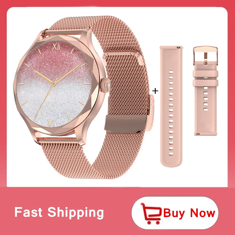 

Smart Watch Women 1.3inch Amoled Round Screen Waterproof IP68 Bluetooth Call Voice Assistant Whatsapp Reminder for Android IOS