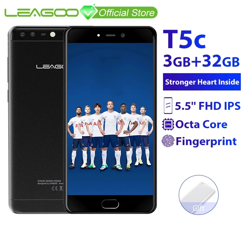 

LEAGOO T5C 4G LTE Smartphone 5.5" 3GB RAM 32GB SC9853 Octa Core Android 7.0 13.0MP+2.0MP Dual Cameras Fingerprint Mobile Phone