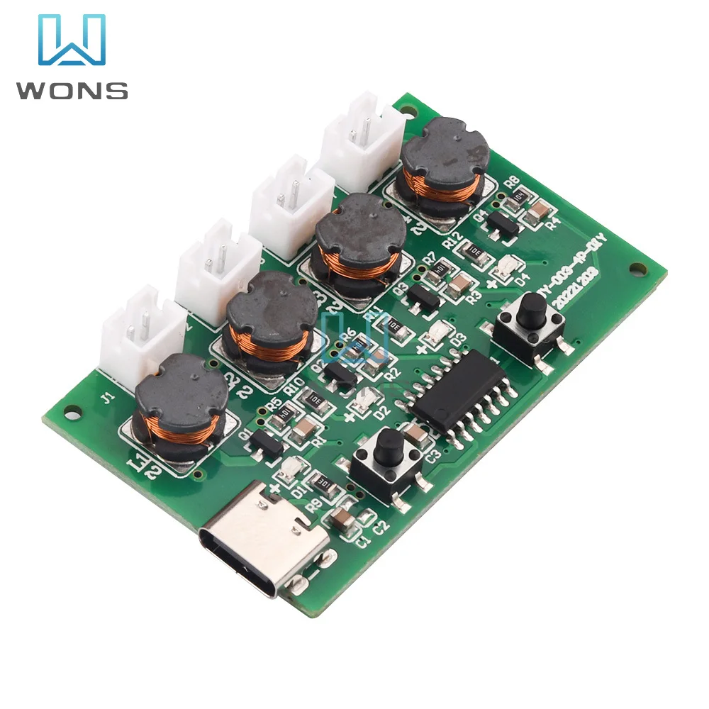 DC5V Type-C Interface Four Spray Humidifier Module 5V Module USB Control Board Atomizer Driver Board DIY Kit for Home
DC5V Type-C Interface Four Spray Humidifier Module 5V Module USB Control Board Atomizer Driver Board DIY Kit for Home