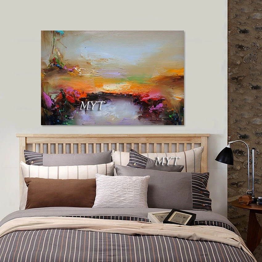 

Easy Canvas Handmade Artwork Scenery Wall Decor Frameless Acrylic Art Oil Painting Simple Design Abstract Landscape Picture