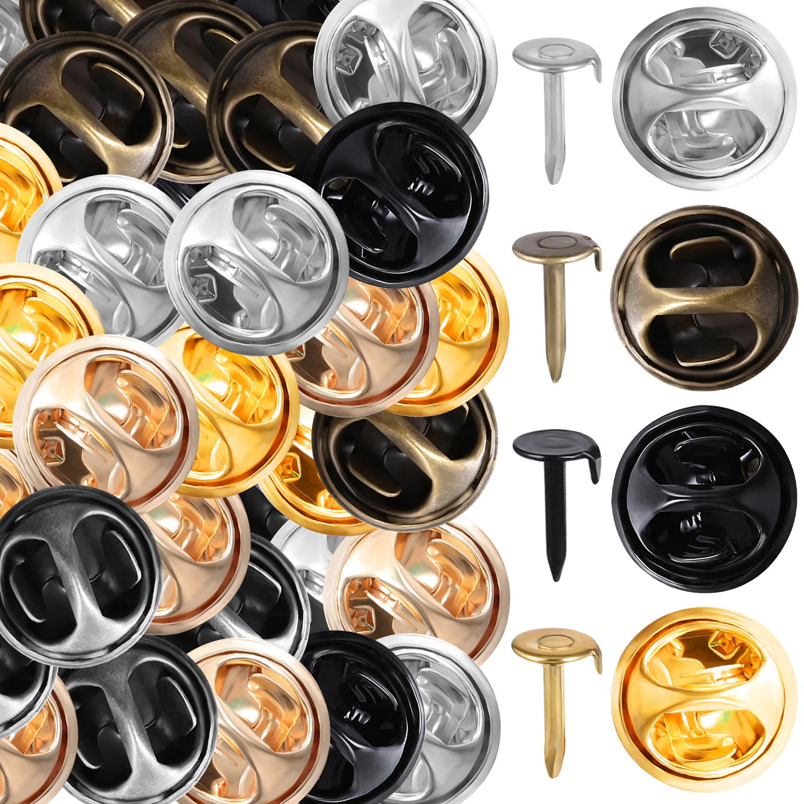 120 Sets Metal Butterfly Pin Backs Replacement Locking Mix Pins Clutchs Multifunctional Accessories
120 Sets Metal Butterfly Pin Backs Replacement Locking Mix Pins Clutchs Multifunctional Accessories