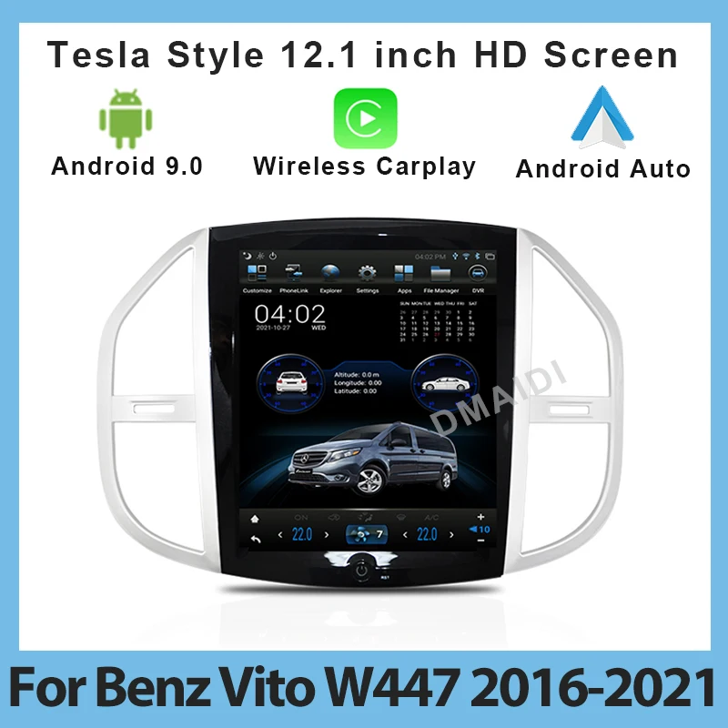 

12.1inch Android 9 Tesla Style Vertical Screen Car Radio For Mercedes Benz Vito W447 Automotivo Multimedia Video Player GPS Navi